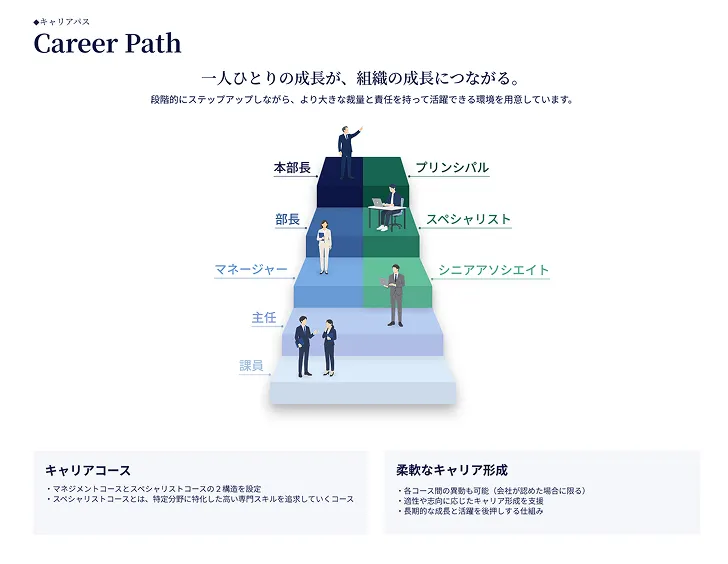 採用サイトのキャリアパスページ